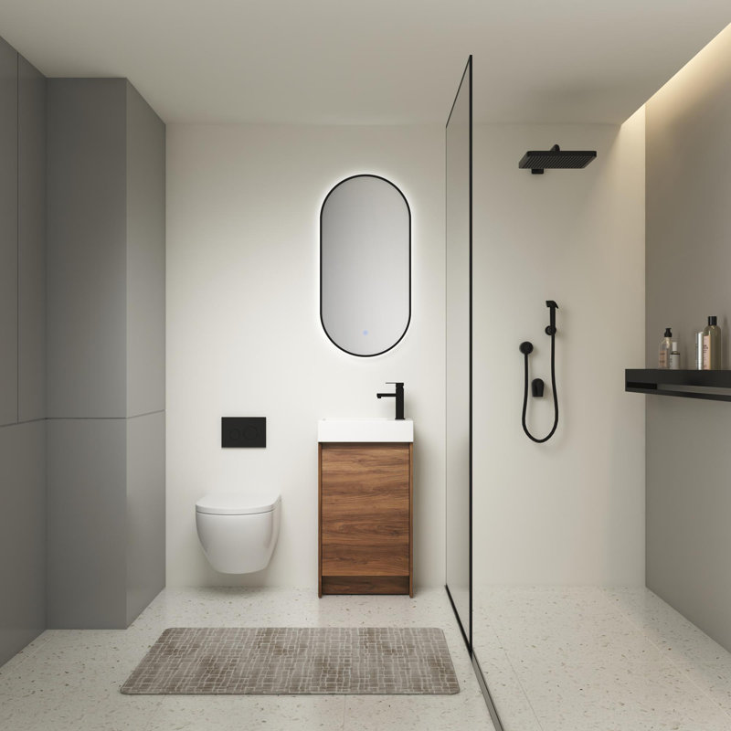 Nicolais 18.11'' Single Bathroom Vanity with Resin Top