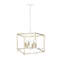 Luminaire suspendu 6 lumières Millen Lighting Lowe en blanc mat / laiton rétro
