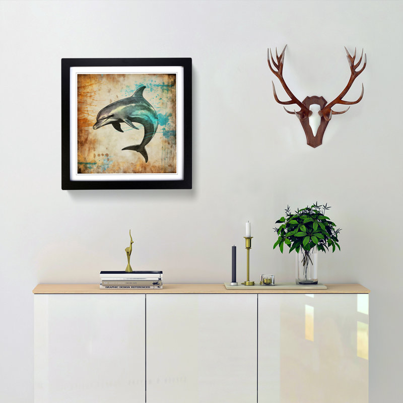 Single Picture Frame Print on Wood, Black