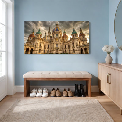 Baroque Cathedral Architecture Canvas Wrapped Wall Art Oil Painting Print Set Of 1