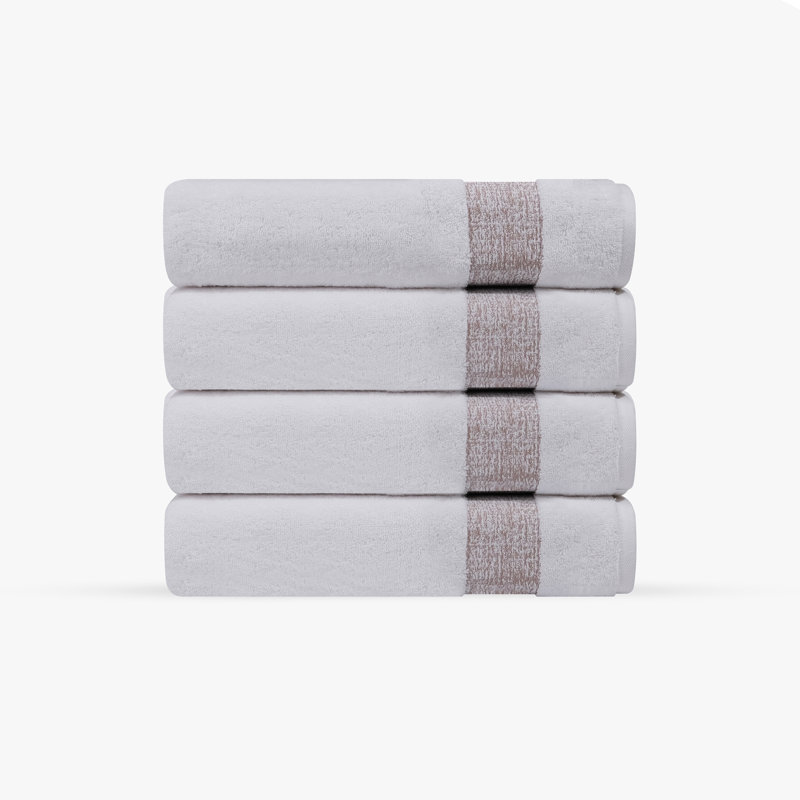 Jonnae 4 pcs Turkish Hand Towels Set, Beige