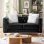 Canapé-causeuse pour salon avec 2 coussins et housse amovible, petits fauteuils rembourrés en velours pour chambre à coucher, bureau ou appartement-1559228618