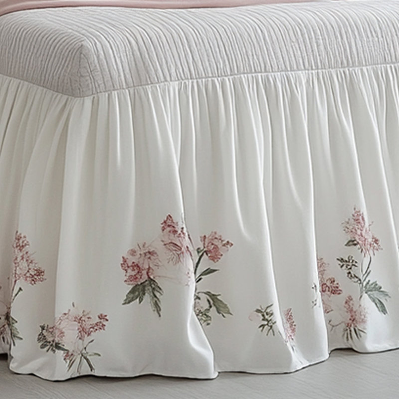 Fresh Rose Print Bed Skirt