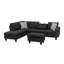 Canapé modulaire en forme de L avec porte-gobelet - Noir - Droite-1345904