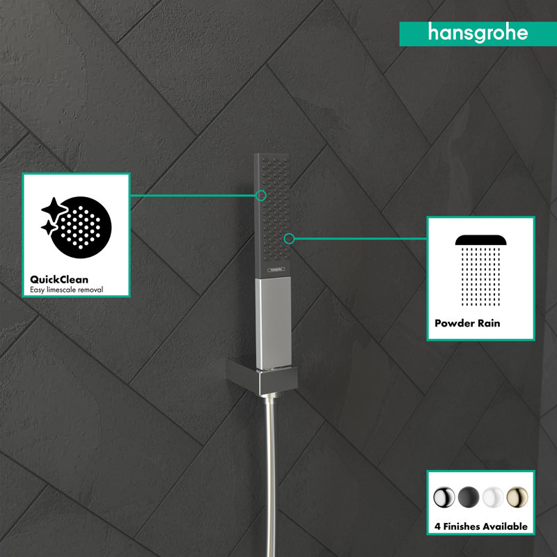 Hansgrohe Rainfinity Baton Handheld Shower Head 100, Chrome, 2.5 GPM