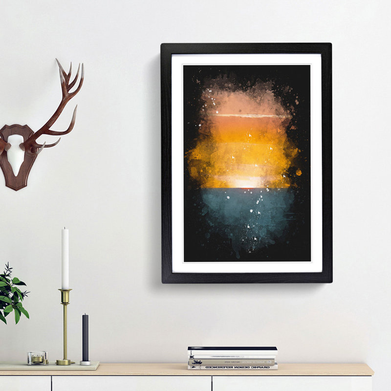 Sunrise Horizon - Framed Print, 87cm H x 62cm W x 2cm D, Black Framed