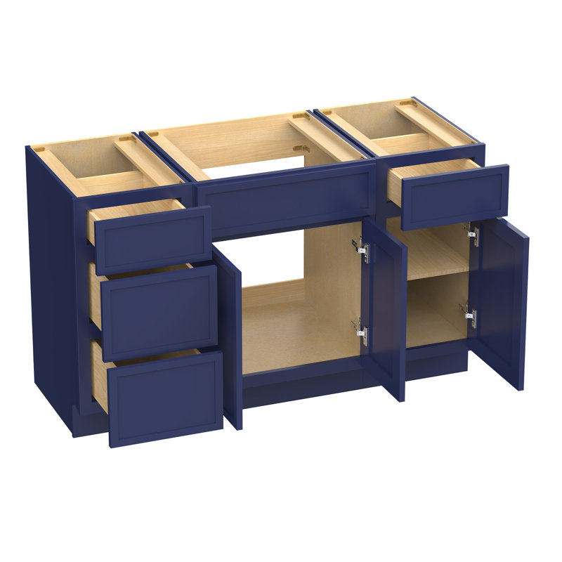 Base de meuble-lavabo simple 54 po seulement, Bleu