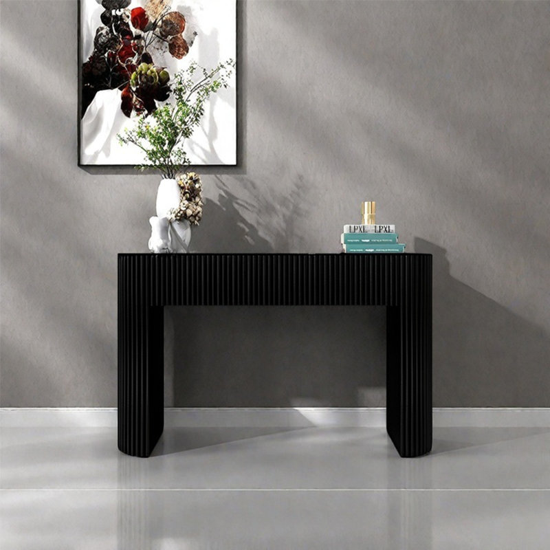 Console moderne minimaliste, Noir, H 35,43 po x l 47,24 po x P 15,75 po