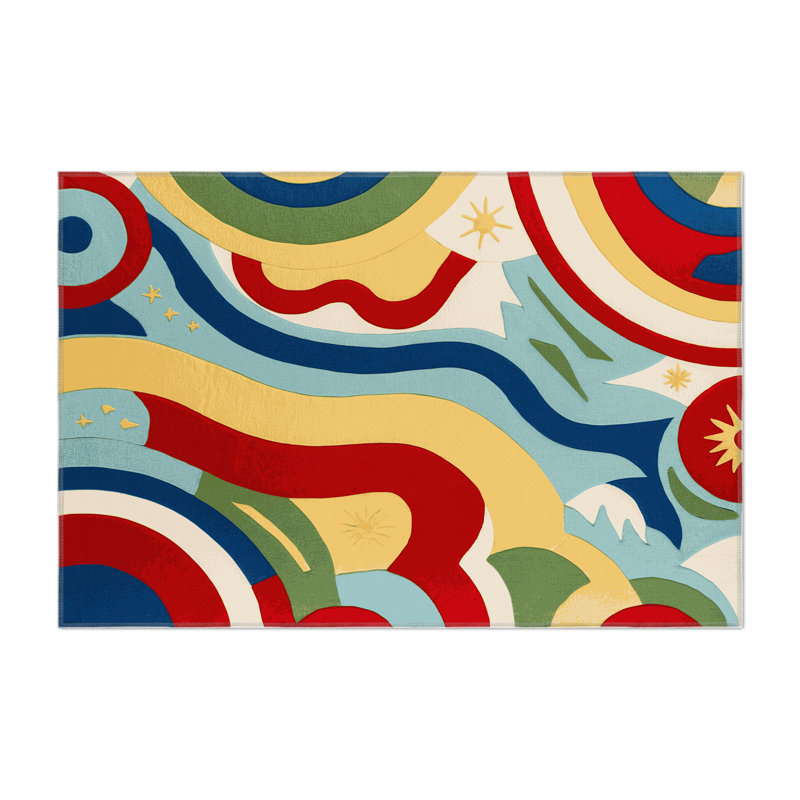 Perky Dash Indoor And Outdoor Area Rug, Rectangle 4' x 6'