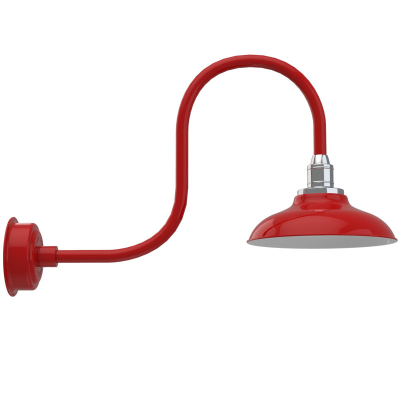 Luminaire de grange d’extérieur à del Ludwicka, H 9 po x l 12 po x P 17 po, Rouge cerise