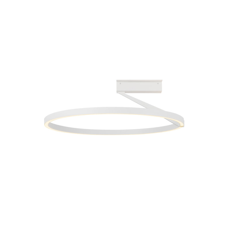 Plafonnier semi-encastré Roda, H 7,88 po x l 23,88 po x P 23,63 po, Blanc