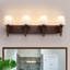 Éclairage de salle de bain 4 lumières à intensité variable avec abat-jour conique en tissu-183144860-183144863
