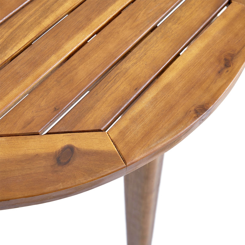 Aretin Round Outdoor Side Table , 27.5'' in. W 27.5'' in. D, Teak
