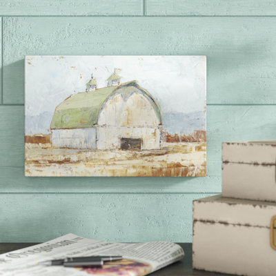 «Whitewashed Barn III», reproduction d'art sur toile tendue