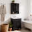 Black Bathroom Wall Cabinet 2-Door With 1-Shelf