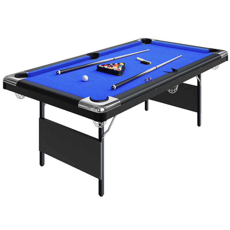 Table de billard pliante 6 pi / 7 pi avec accessoires, table de billard portable intérieure / extérieure pour adultes