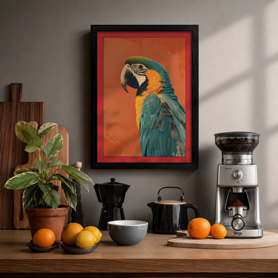 Macaw Portrait Modern - Framed Print