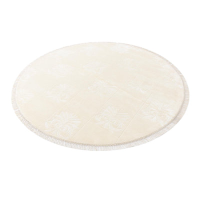 Tapis rond rond beige