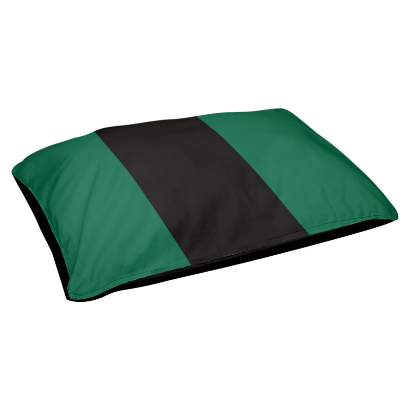 Coussin pour chien hockey Minnesota, Petit (l 28 po x P 18 po x H 9,5 po), Vert victorieux / noir / vert victorieux