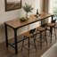 Table de bar 70,9 po, table de pub rectangulaire à hauteur de comptoir pour bar Home Kitchen