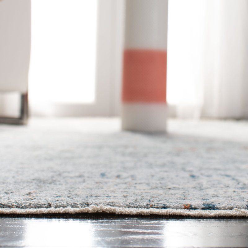 Tapis de couloir abstrait beige / gris Runner Harp, Rectangle de 5 pi x 8 pi