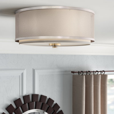 Plafonnier 3 lumières Meridian en nickel brossé