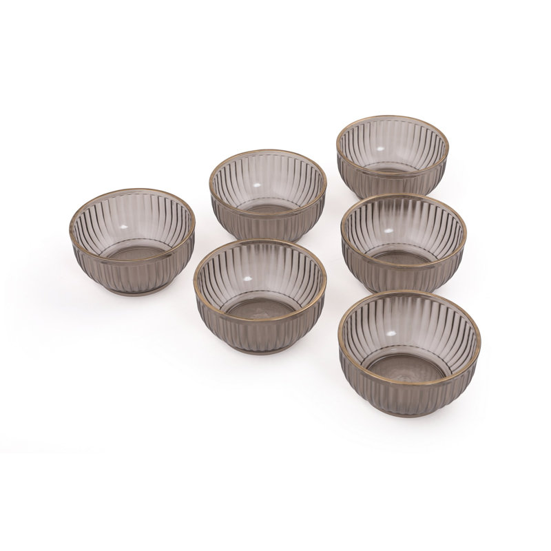 Ensemble de bols à vapeur en acrylique 6 pièces, 3,9 x 3,9 x 2,0 pouces | Capacité de 8,5 oz liq. Chacune | Élégant et durable pour le service, la salade et les collations | Ne va pas au lave-vaisselle ni au micro-ondes | Parfait pour la maison et le