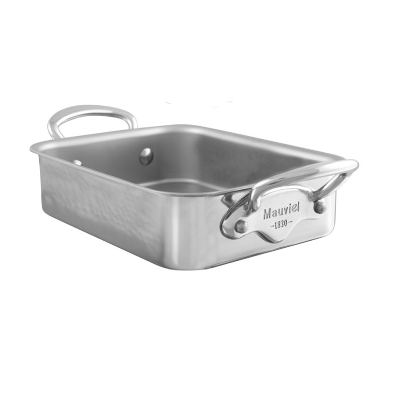 Mauviel M'minis Stainless Steel Roasting Pan, 4" H x 13" L x 7" W