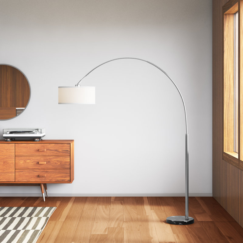 Lampe sur pied arquée 81 po Roynell, Blanc