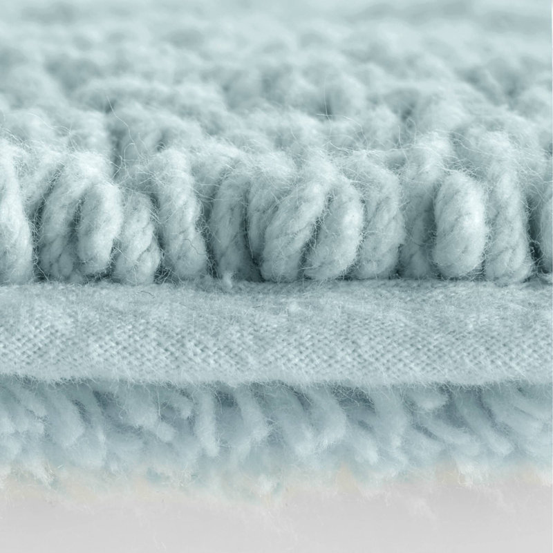 Tapis de bain réversible 100% coton touffeté 3000 g / m², Bleu, Simple - L 60 po x l 24 po