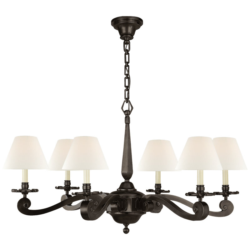 Alexa Hampton Myrna Chandelier, Gun Metal, Fabric