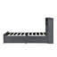 Base de lit plateforme de rangement avec 4 tablettes de rangement ouvertes et 2 tiroirs de rangement-337801215