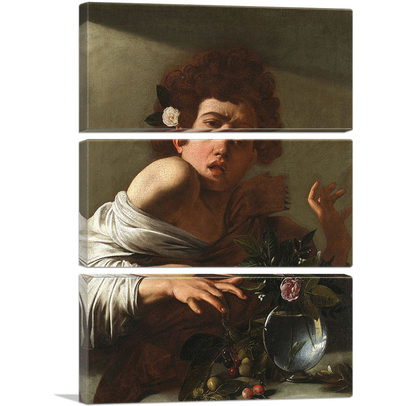 Garçon mordu par un lézard - 1596 - impression de 3 pièces, H 60 po x l 40 po x P 1,5 po