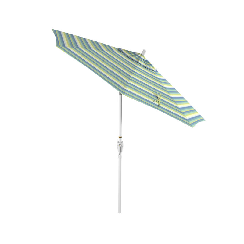 Parasol de marché 7,5', Sunbrella® bord de mer Séville rayé, Blanc, Sunbrella®