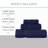 Willow 3 Pieces Towel Set – 100% Combed Cotton, Premium Quality 630 GSM, Navy, Ultra-Soft & Highly Absorbent (1 Bath, 1 Hand, 1 Wash Towels set)-50988658-50988648