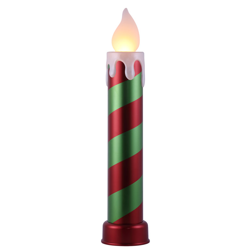 Bougie d'extérieur en métal 36 po, Rouge / Vert