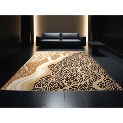 Tapis beige lavable à la machine Pegah