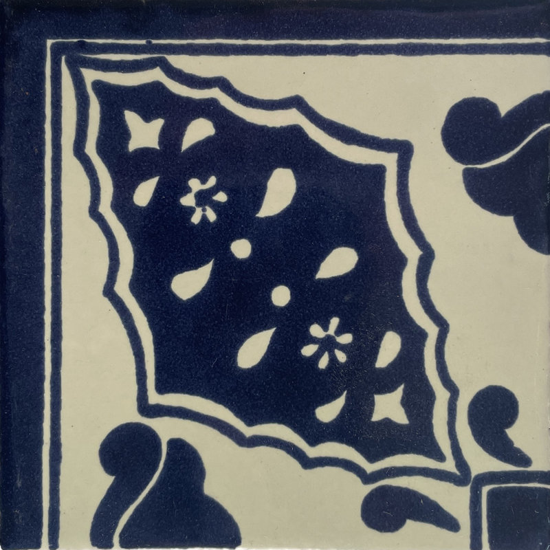Carrelage mexicain 4 pièces 4,2 po x 4,2 po TalaMex Sierra Corner Talavera
