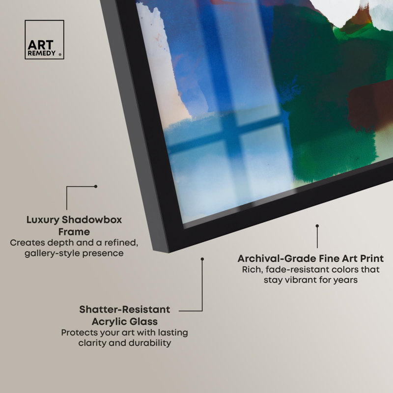 Art mural moderne Rainbow Melt II par Art Remedy, cadre noir, 17 x 17, H 17 po x l 17 po, Structure noire