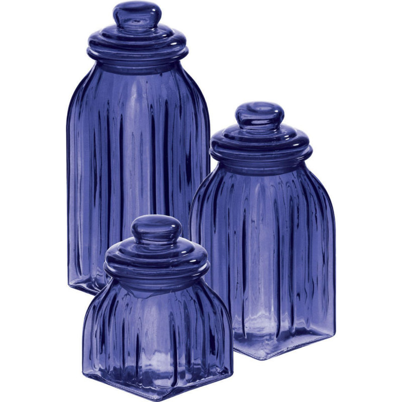 Ensemble de pots de cuisine en verre, Bleu marine