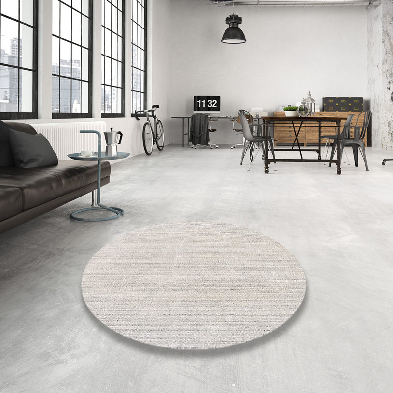 Tapis multicolore tissé à la machine Jamirya, Rond 3 pi
