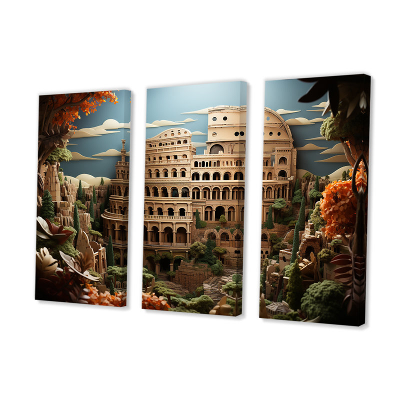 «The Coliseum Inspired By Ancient Roman Arenas I», ensemble de reproductions d'art mural, H 40 po x l 60 po x P 1 po