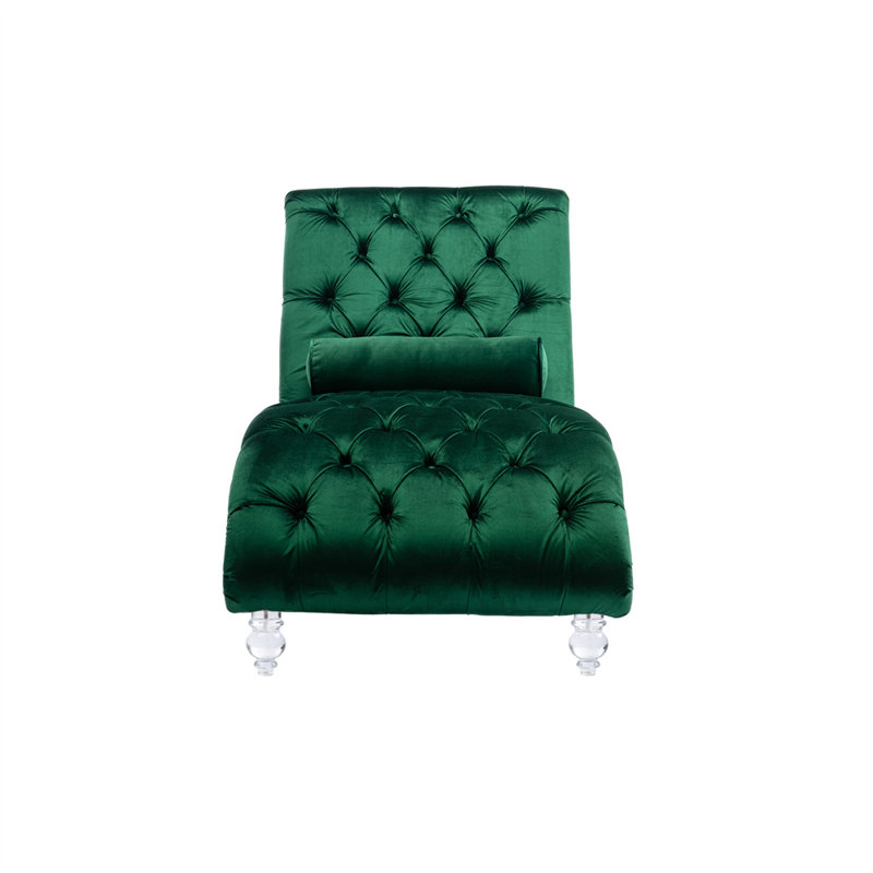 Chaise longue rembourrée Alexica, Émeraude