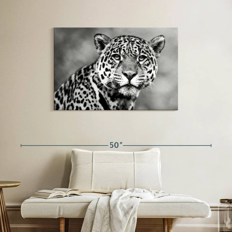 Jaguar Brampt monochromatique, H 26 po x l 39 po