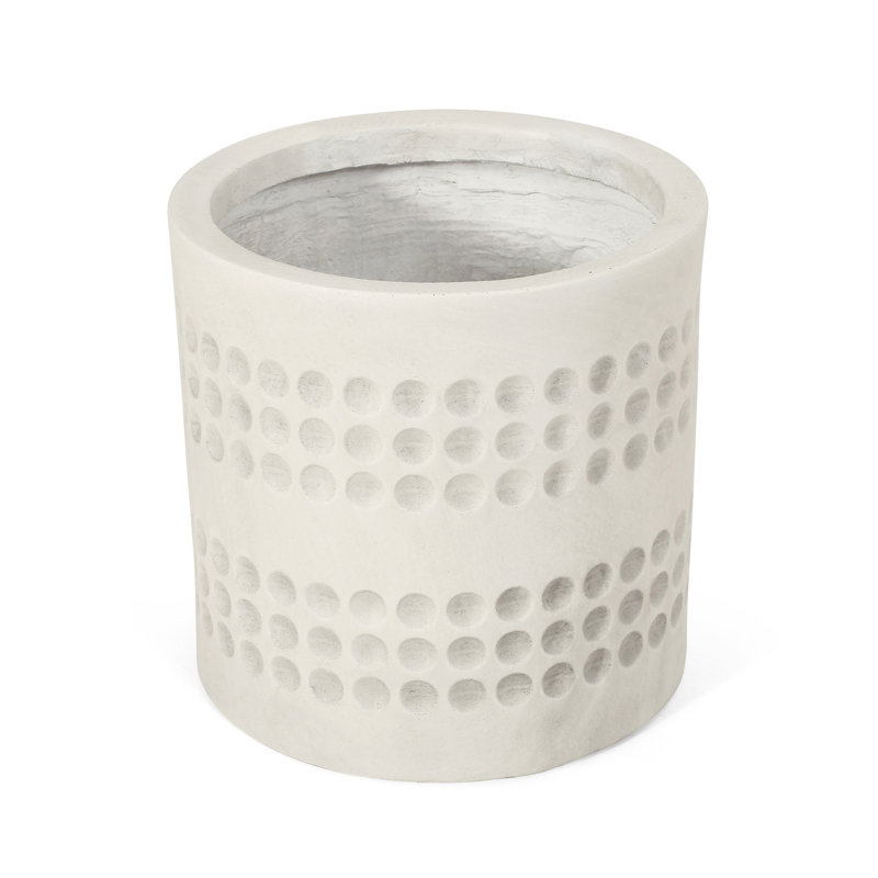 Planter 9.75" - Lightweight Concrete Antique White Enhance Porch Garden Beauty 9.75"X9.75"X9.75" Accessory