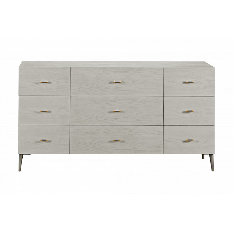 George Oliver Solid Wood 9-Drawer Dresser with Deep Storage
