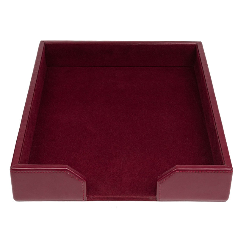 Gregson Leather Paper Organizer, Burgundy