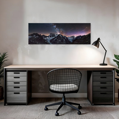«Milky Way Glacier Peaks Dramatic Serene Abstract Landscape Mountain», art mural