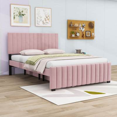 Lit plateforme tapissier avec lit gigogne