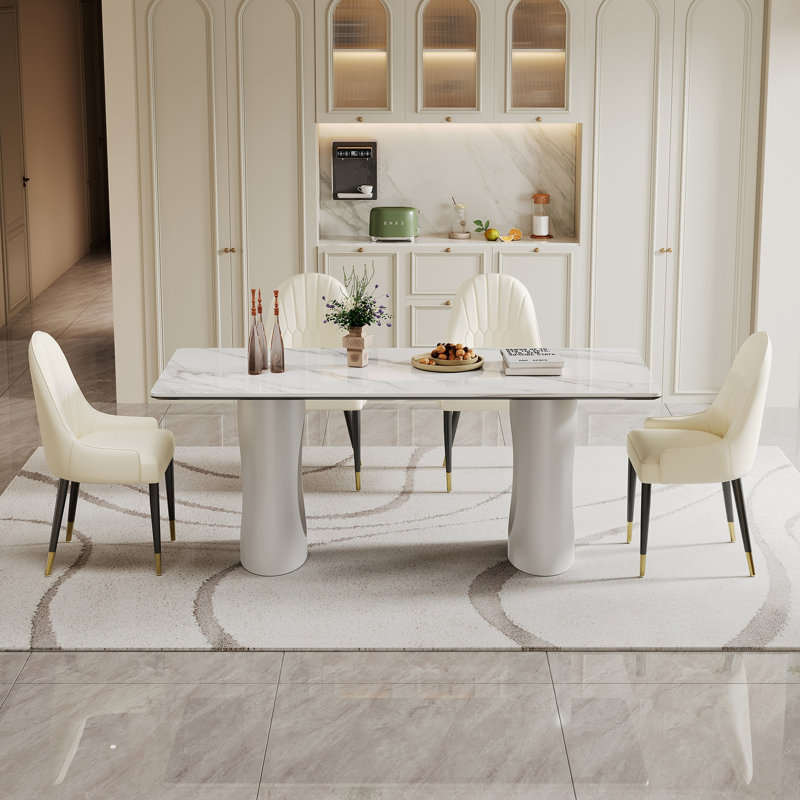 Table de salle à manger rectangulaire en verre trempé épais de 0,47 po avec base en acier au carbone